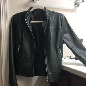 Green leather jacket